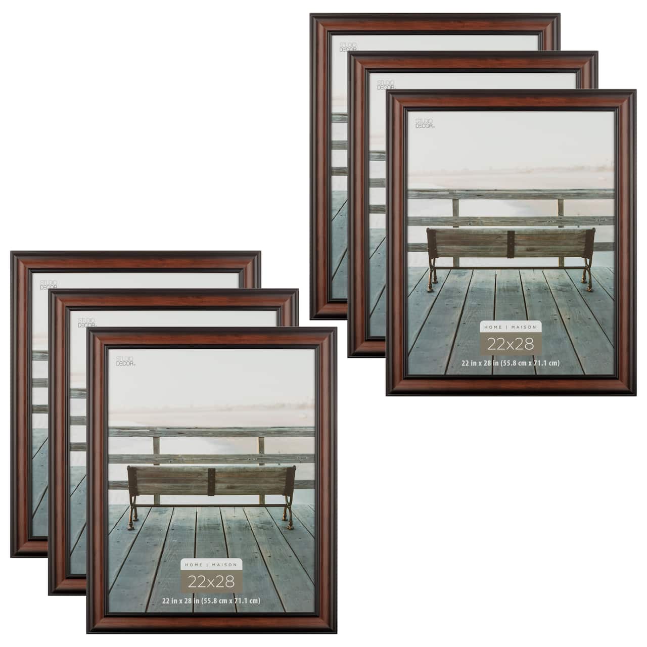 6 Pack: Home Brown & Black Wood Grain Frame by Studio Décor®
